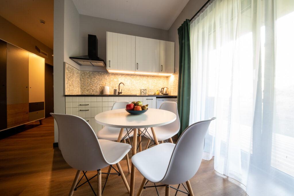 Ośrodek Róża Wiatrów w Węgorzewie - studio z aneksem kuchennym