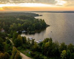 Jezioro Święcajty widok z drona